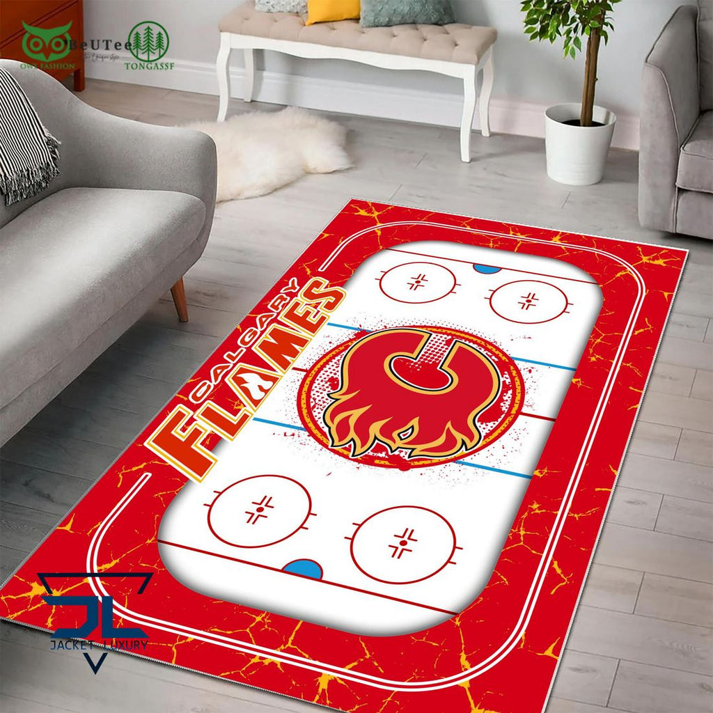 Calgary Flames NHL Hockey Team Carpet Rug