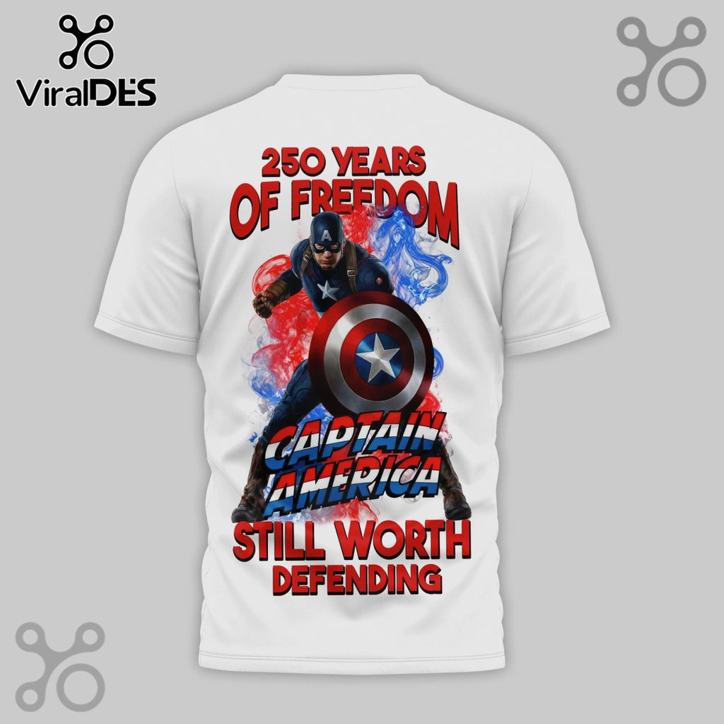 Captain America 250th Anniversary 3D Graphic Print T-Shirt