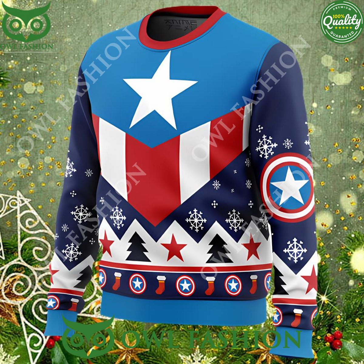 Captain America Classic Ugly Christmas Sweater Jumper