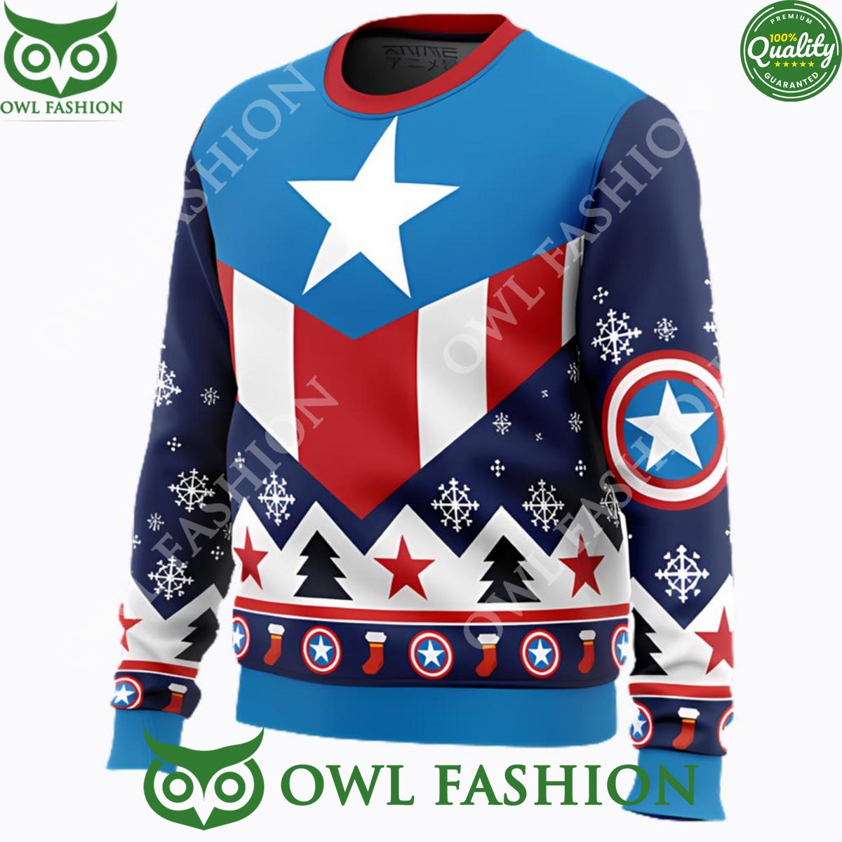 Captain America Classic Ugly Christmas Sweater Jumper