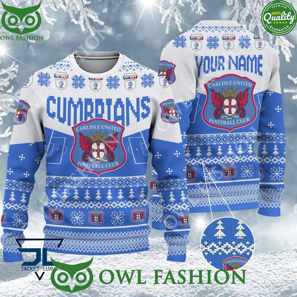 Carlisle United EFL 2023 Custom Ugly Christmas Sweater Jumper