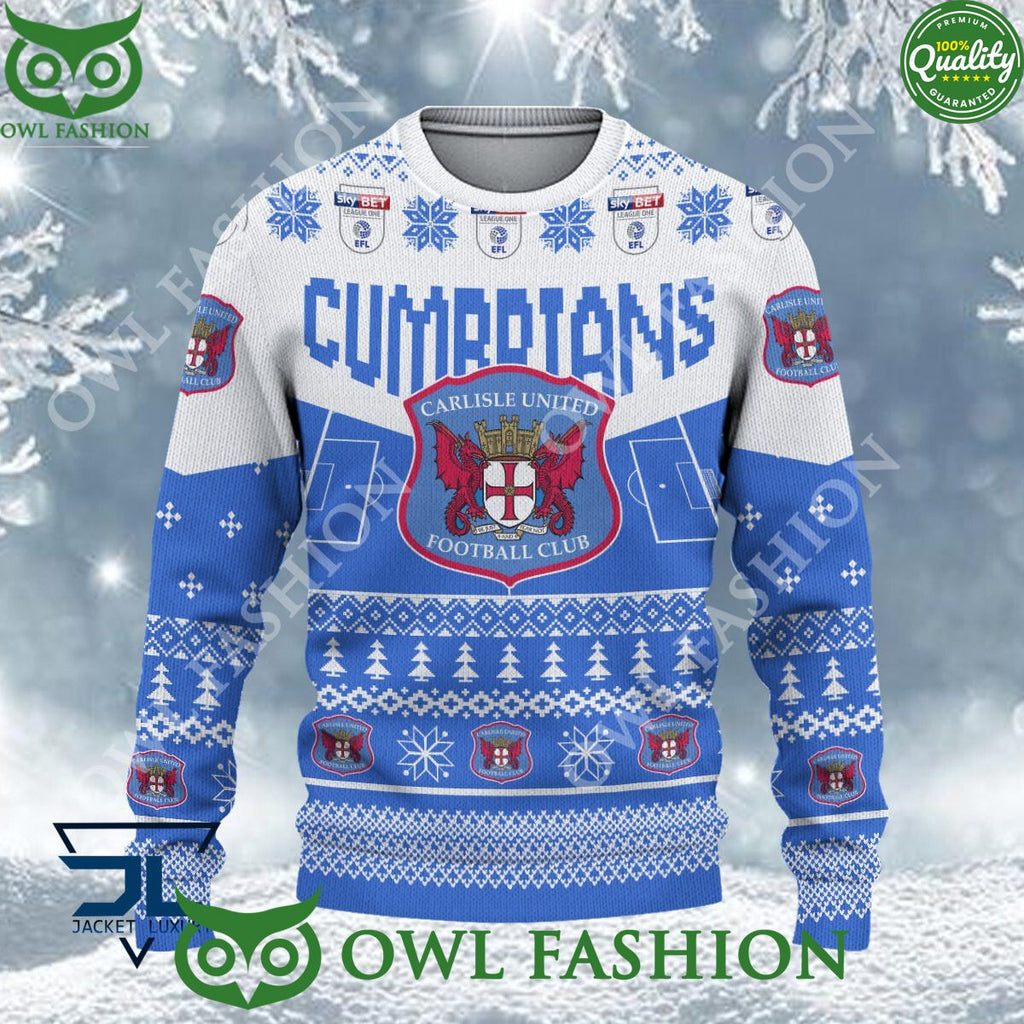 Carlisle United EFL 2023 Custom Ugly Christmas Sweater Jumper