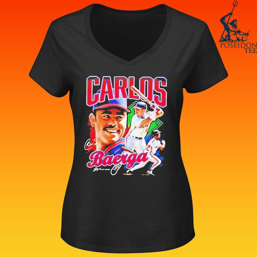 Carlos Baerga Cleveland Indians Baseball Player Collage Vintage T-shirt