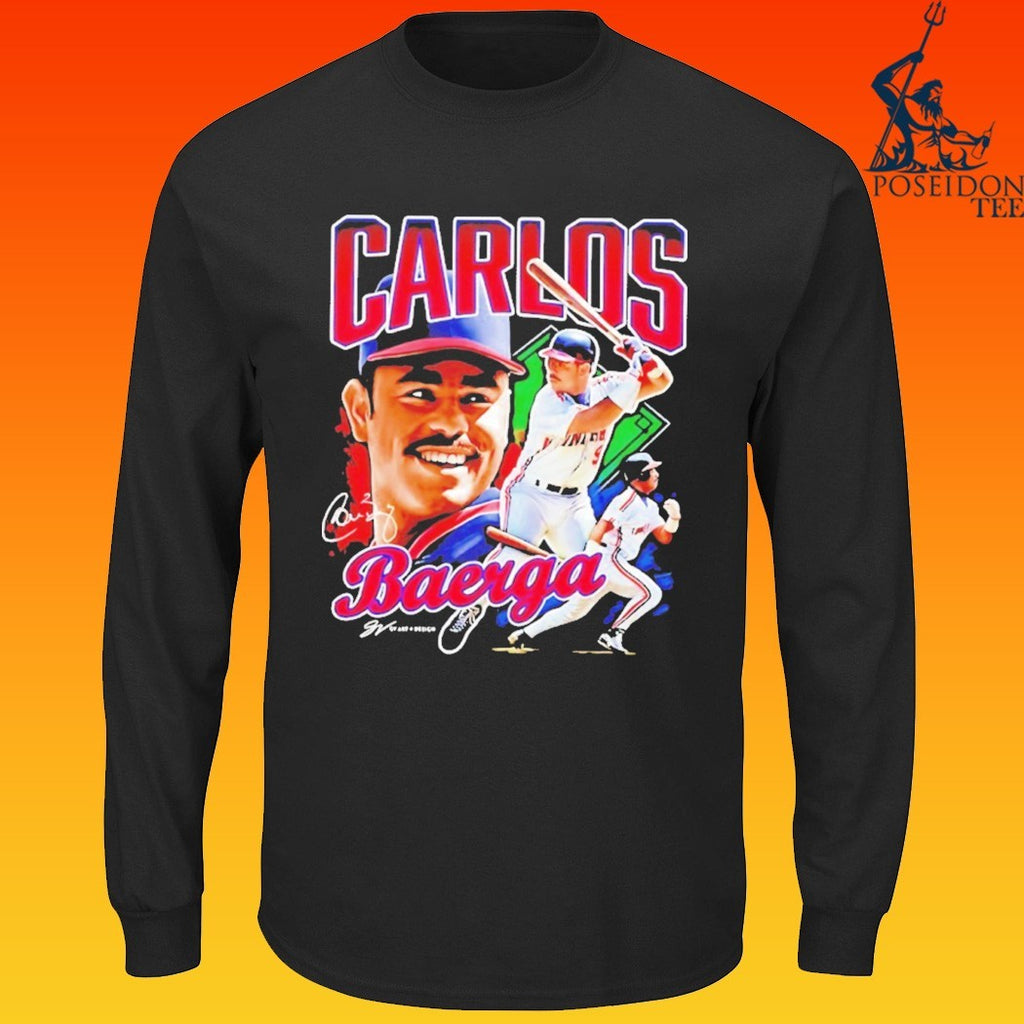 Carlos Baerga Cleveland Indians Baseball Player Collage Vintage T-shirt