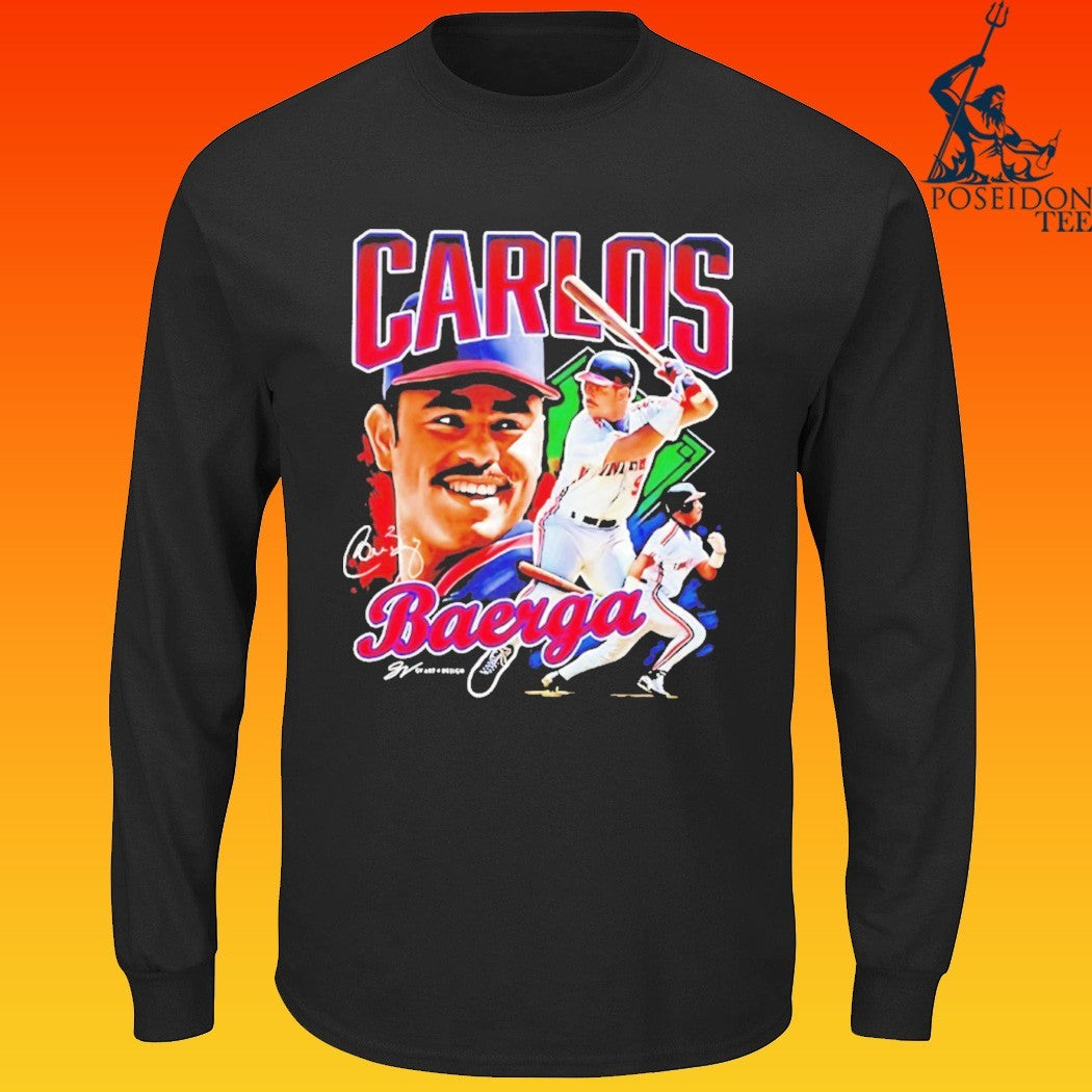 Carlos Baerga Cleveland Indians Baseball Player Collage Vintage T-shirt