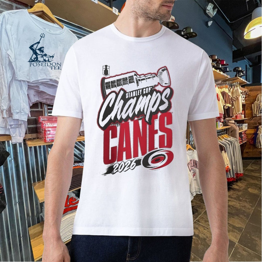 Carolina Hurricanes Steel 2026 Stanley Cup Champions Replica Locker Room T-shirt