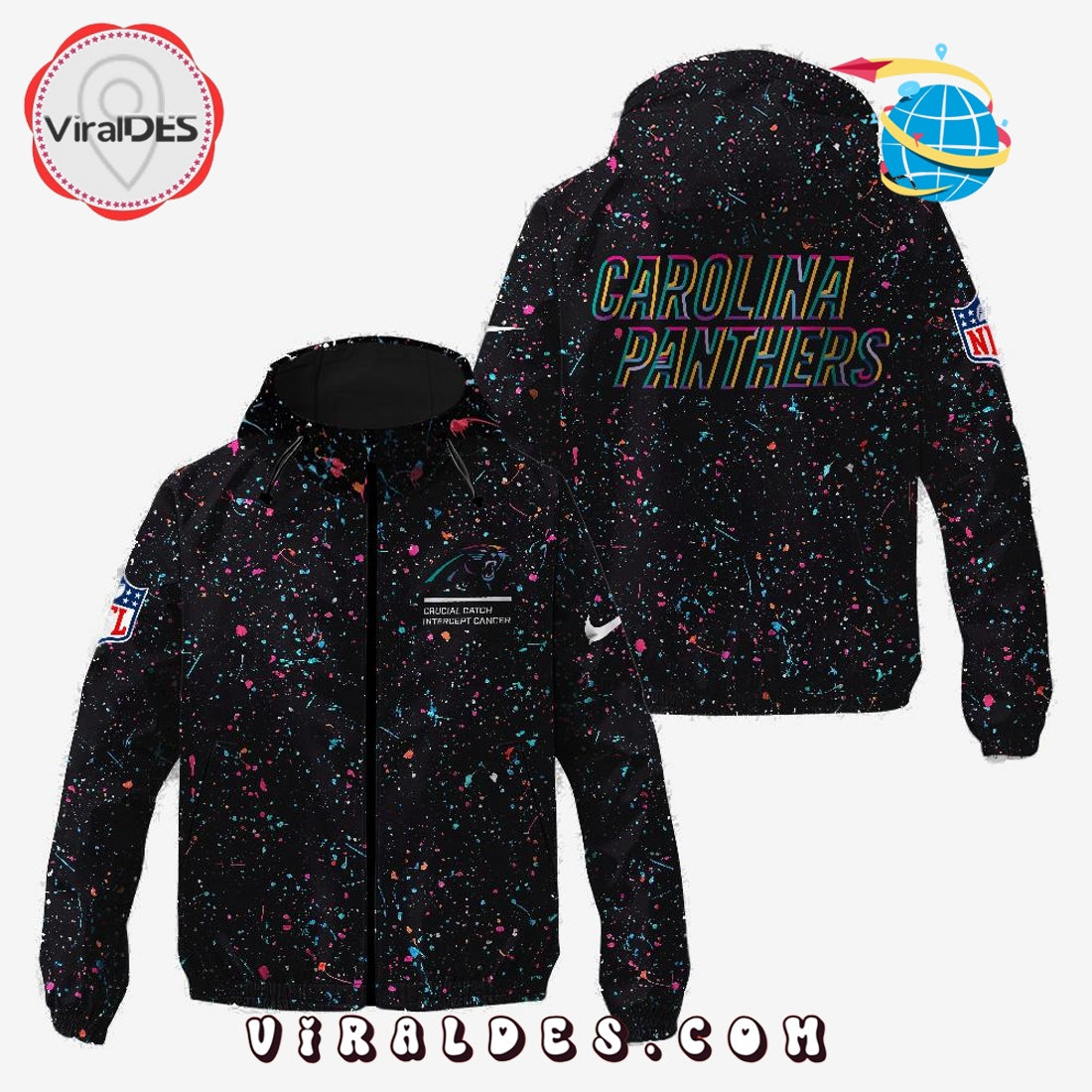 Carolina Panthers Crucial Catch 2025 Windbreaker Jacket