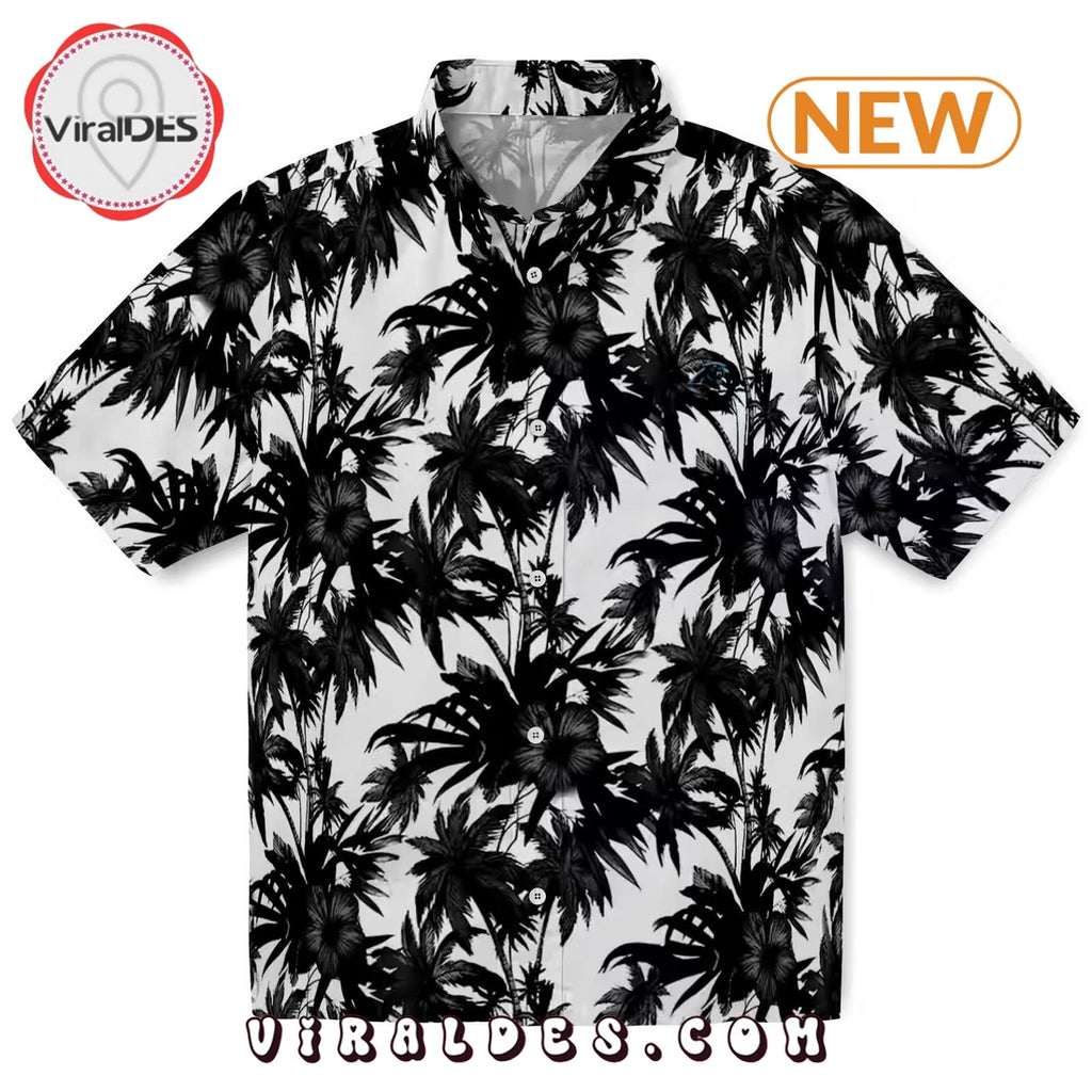 Carolina Panthers Palm Motifs Hawaiian Shirt