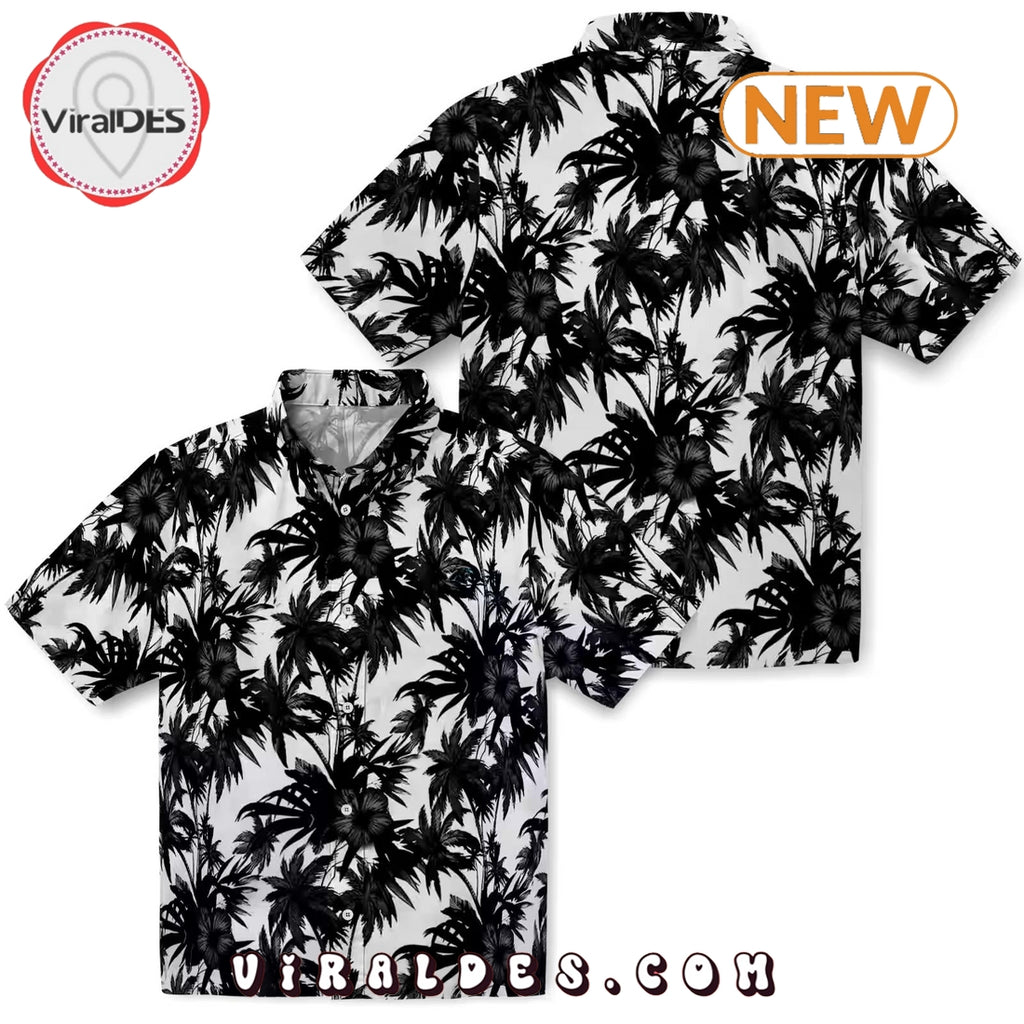 Carolina Panthers Palm Motifs Hawaiian Shirt