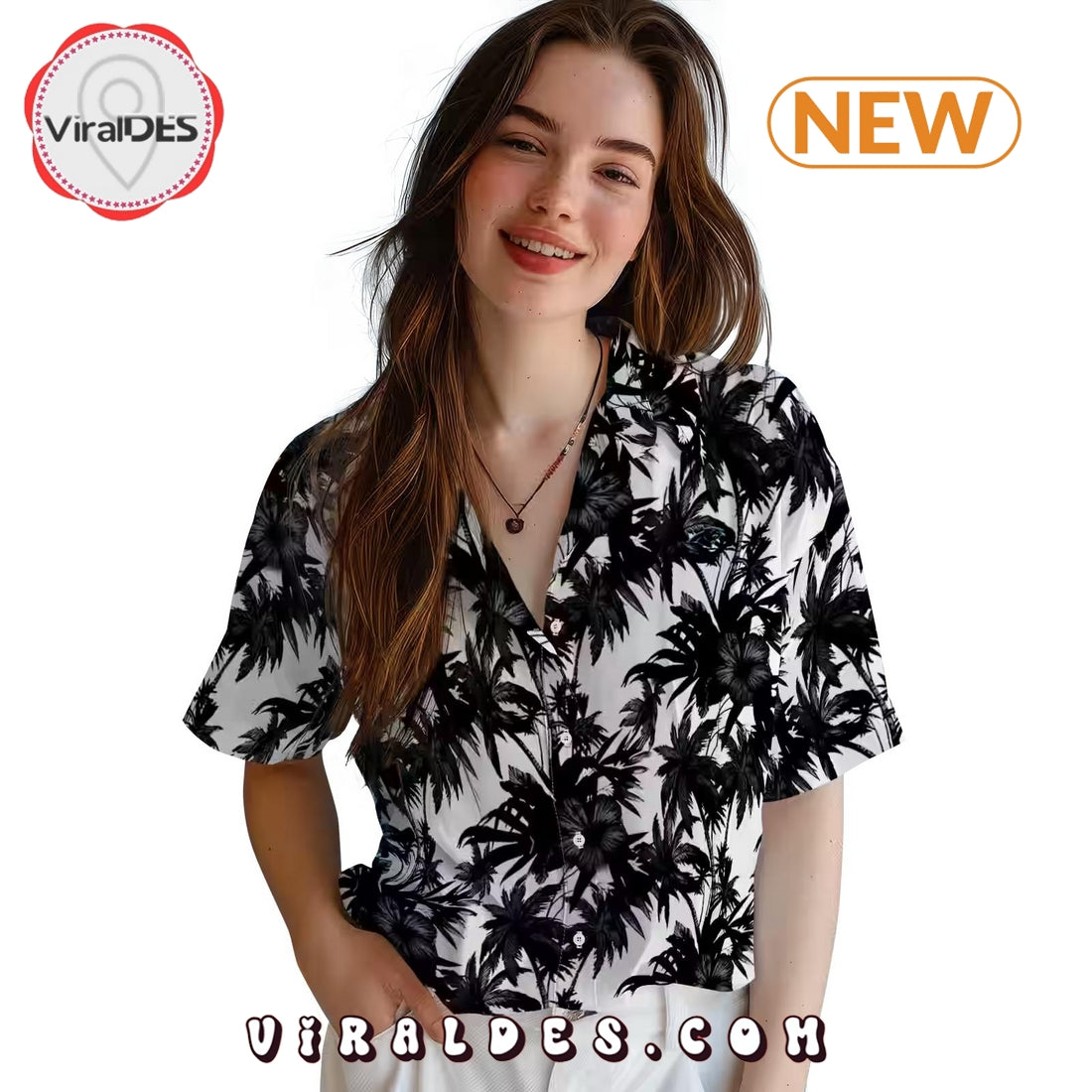 Carolina Panthers Palm Motifs Hawaiian Shirt