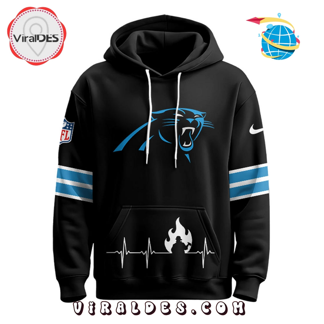 Carolina Panthers x Firefighter Appreciation Night Game Hoodie 2025