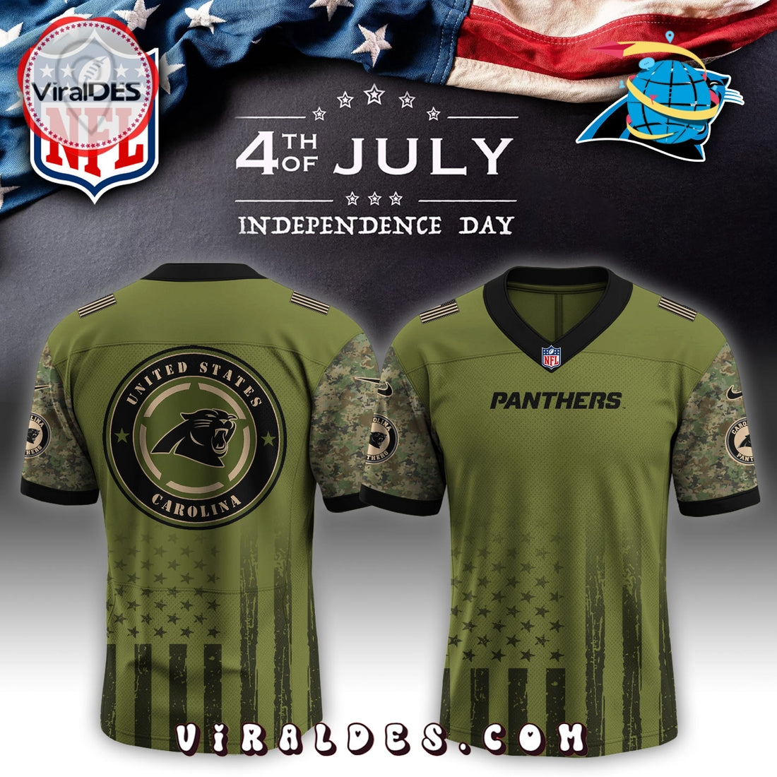 Carolina Panthers x Independence Day 2025 Baseball Jersey