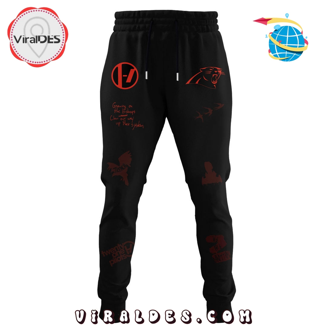 Carolina Panthers x Twenty One Pilots Signatures Hoodie, Long Pant