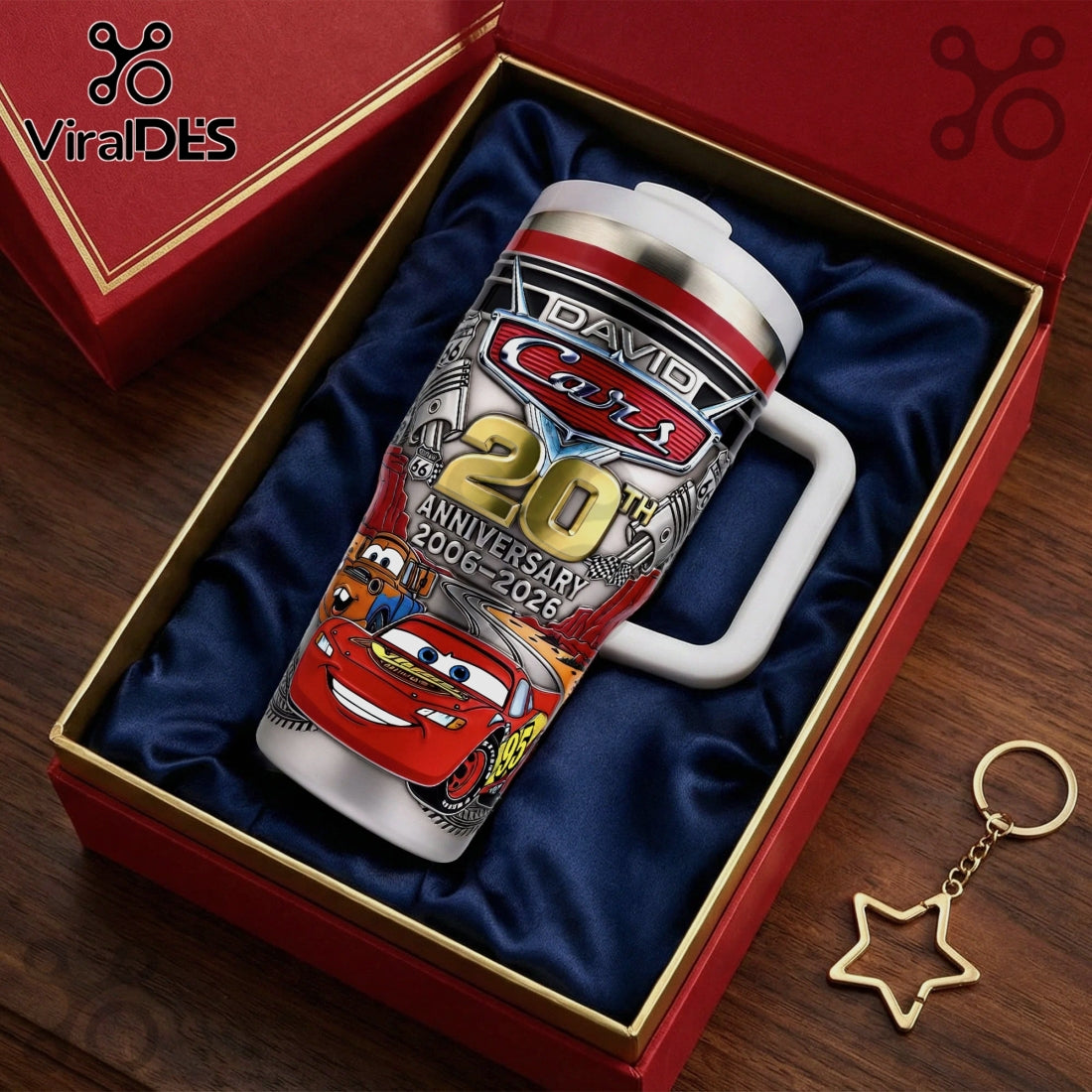 Cars 20th Anniversary David Personalized Stainless Steel Tumbler