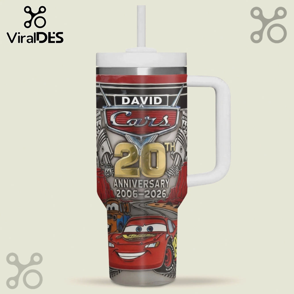 Cars 20th Anniversary David Personalized Stainless Steel Tumbler
