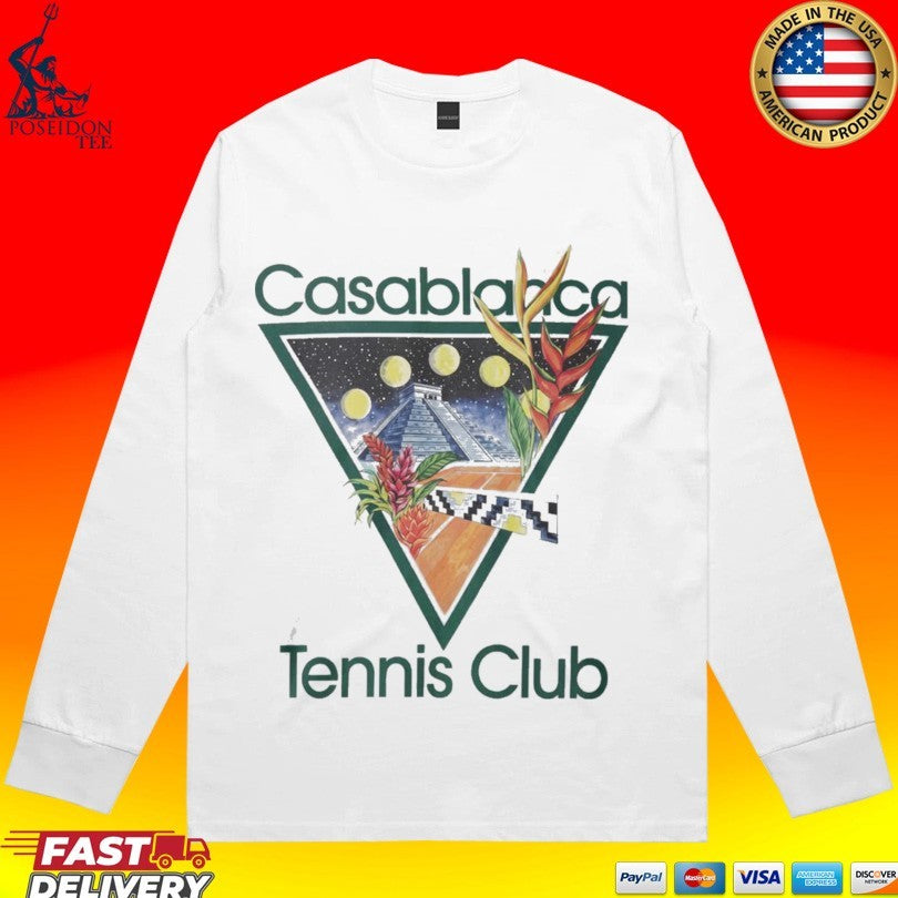 Casablanca Tennis Club Retro Mayan Sport Aesthetic T-shirt