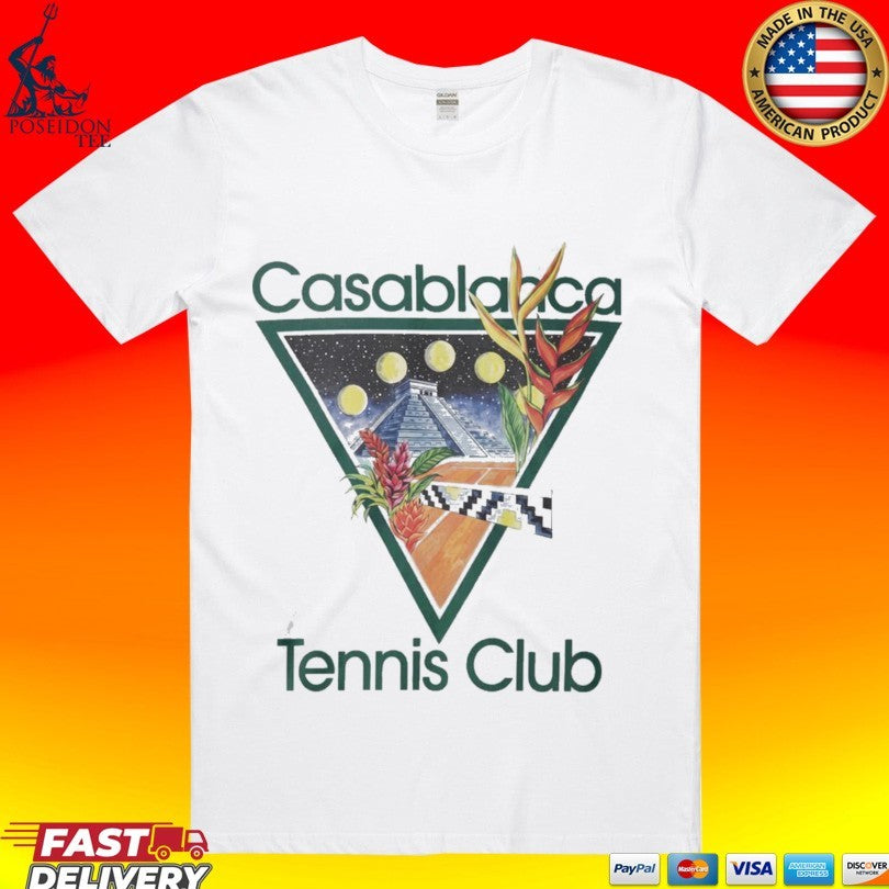 Casablanca Tennis Club Retro Mayan Sport Aesthetic T-shirt