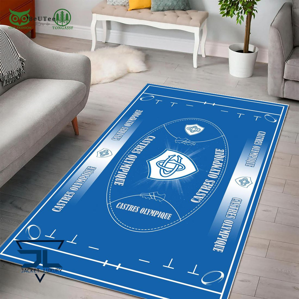 Castres Olympique French Rugby Carpet Rug
