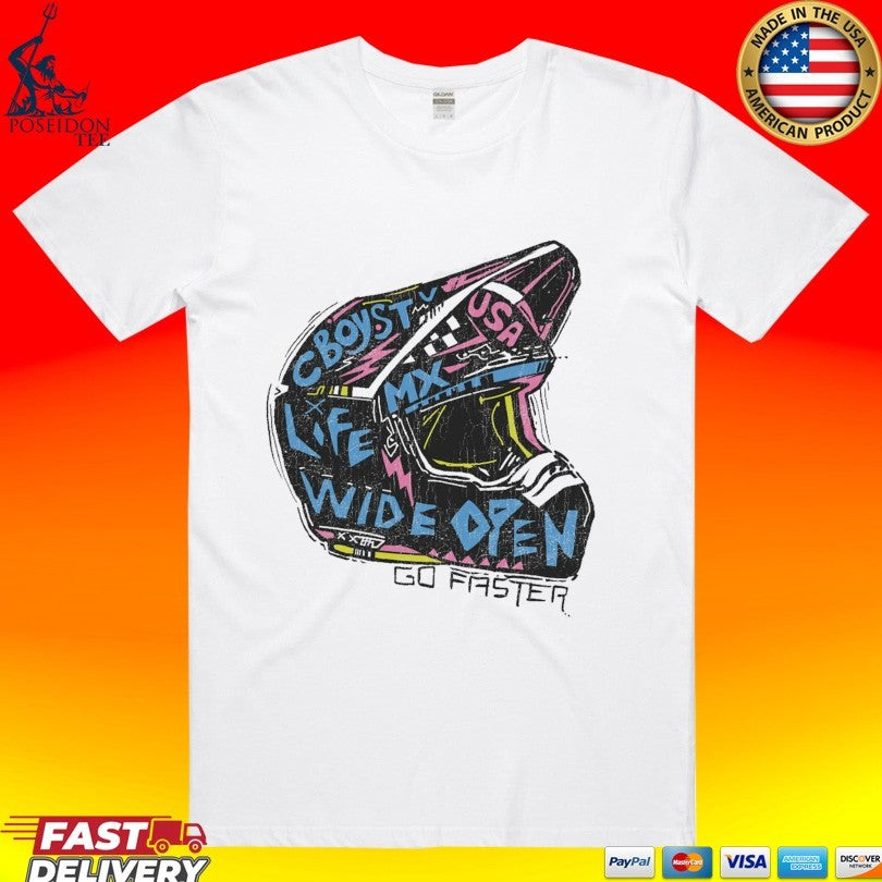 Cboystv Life Wide Open Go Faster T-shirt