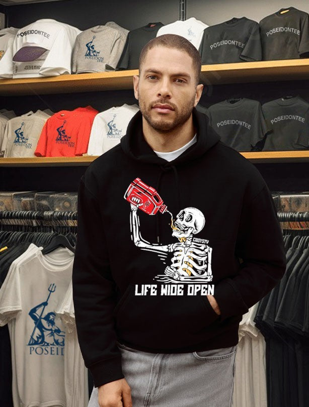 Cboystv Life Wide Open Soul Fuel Skeleton T-shirt