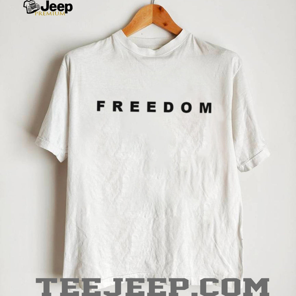 Minimalist Freedom Bold Text Typography T Shirt White