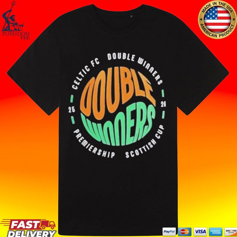 Celtic F.c. Double Winners 2025-2026 Premiership Scottish Cup T-shirt