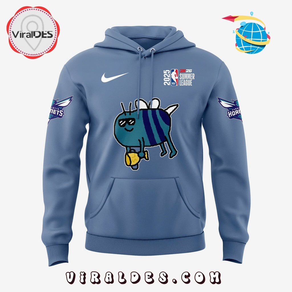 Charlotte Hornets New Bee Wins Logo Blue Hoodie
