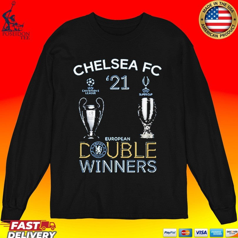Chelsea 2021 Double Winners Champions League Super Cup T-shirt