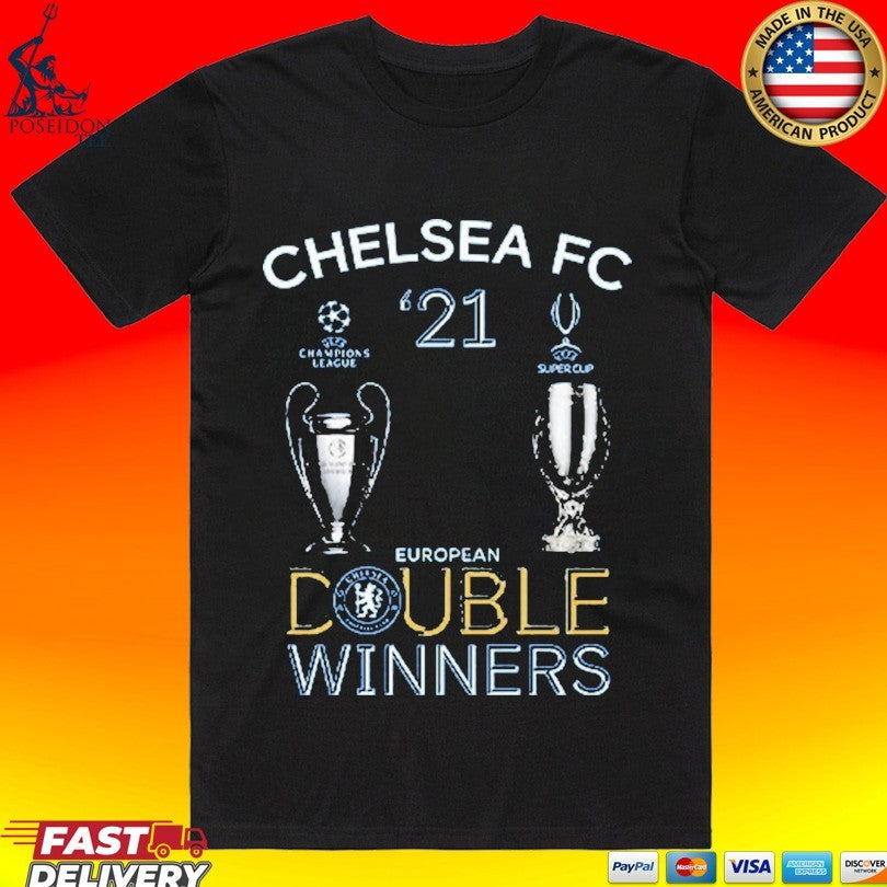 Chelsea 2021 Double Winners Champions League Super Cup T-shirt