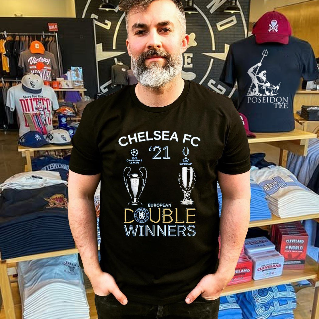 Chelsea 2021 Double Winners Champions League Super Cup T-shirt