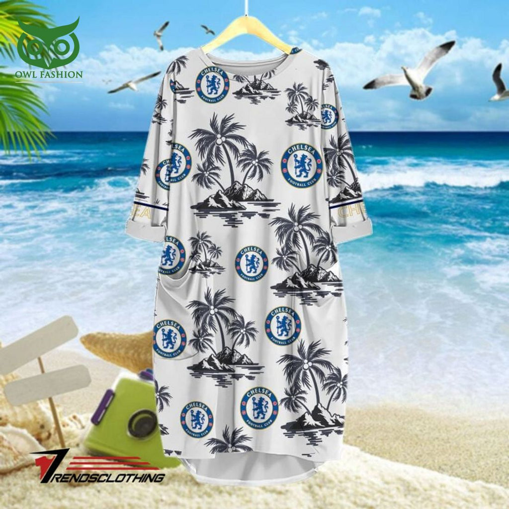 Chelsea F.C. Premier League White Hawaiian Shirt