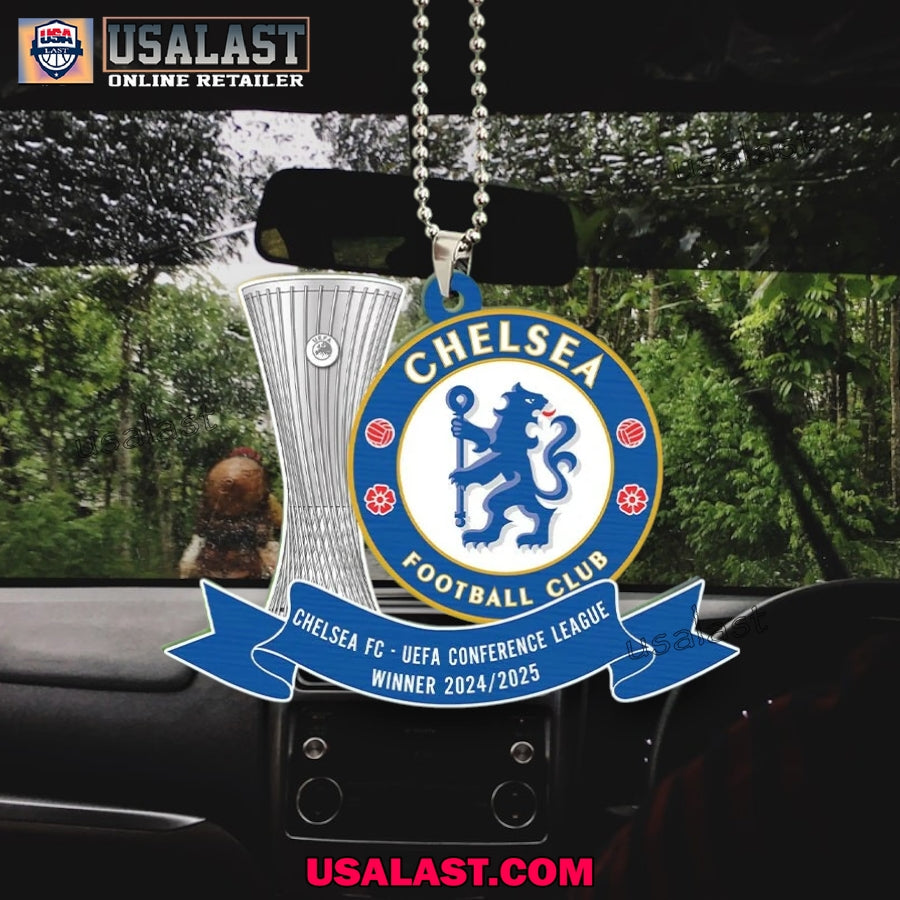 Chelsea FC UEFA Conference League Winner 2025 Car Ornament