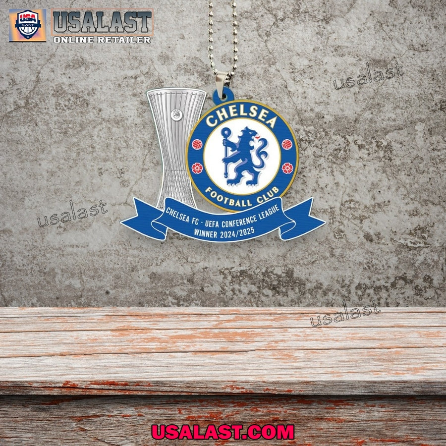 Chelsea FC UEFA Conference League Winner 2025 Car Ornament