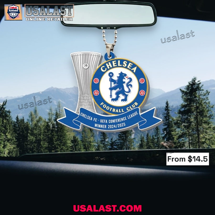 Chelsea FC UEFA Conference League Winner 2025 Car Ornament