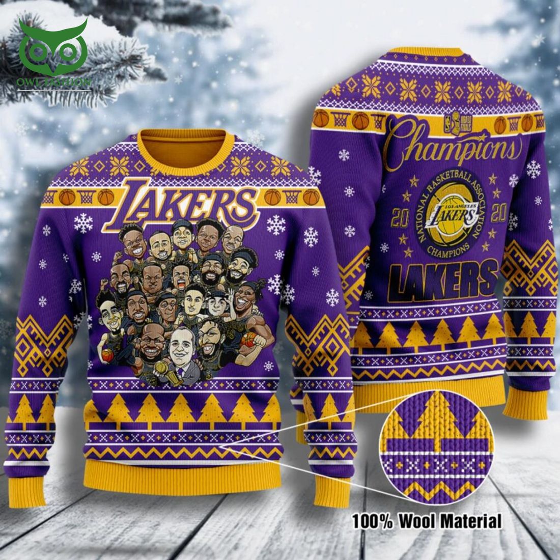 Chibi Los Angeles Lakers NBA Champions La Laker Champion Ugly Christmas Sweater