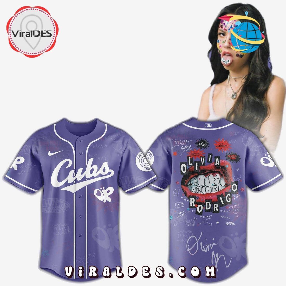 Chicago Cubs MLB x Olivia Rodrigo Guts World Tour Jersey