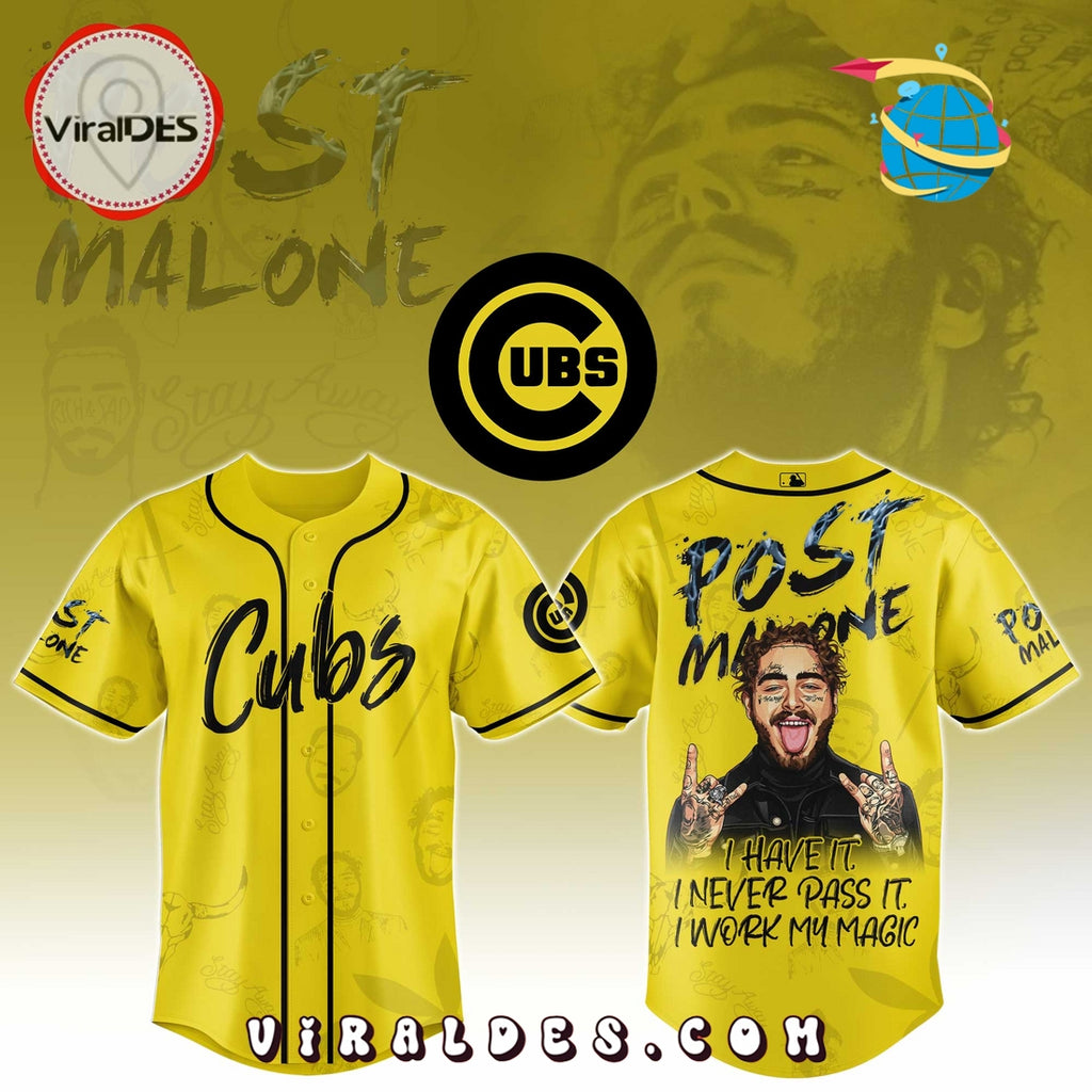 Chicago Cubs x Post Malone Tour 2025 Baseball Jersey