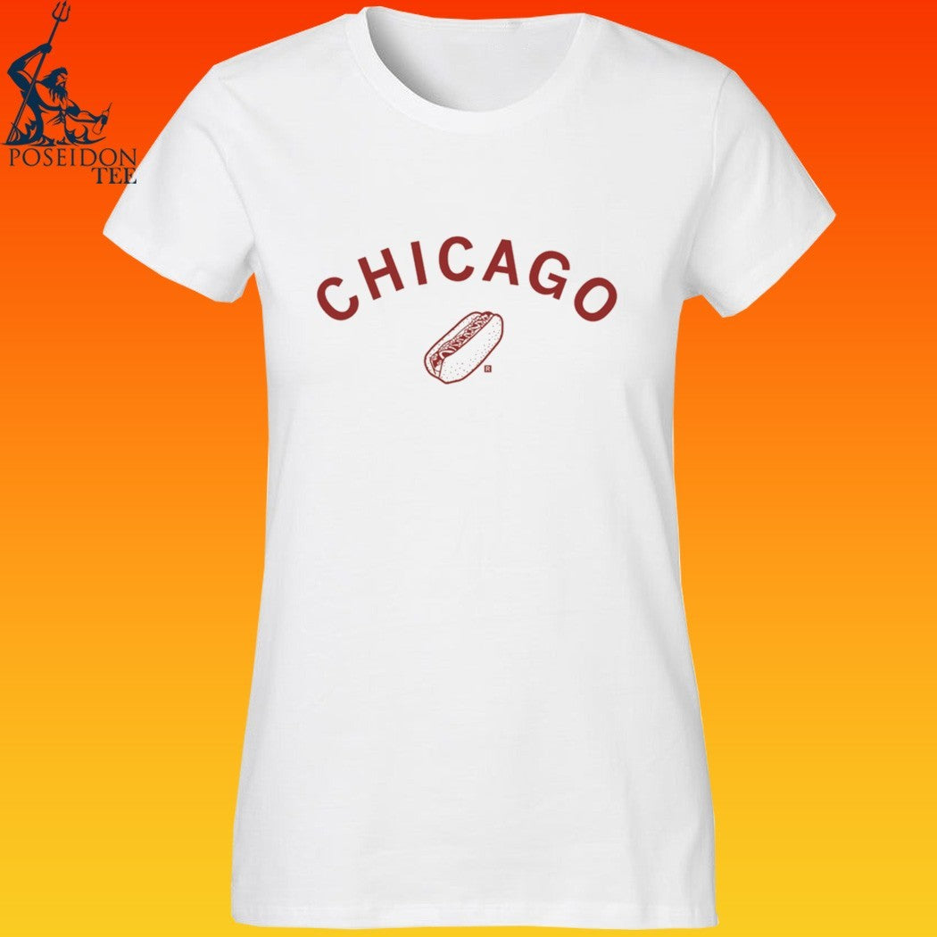 Chicago Hot Dog Curved Ringer T-shirt