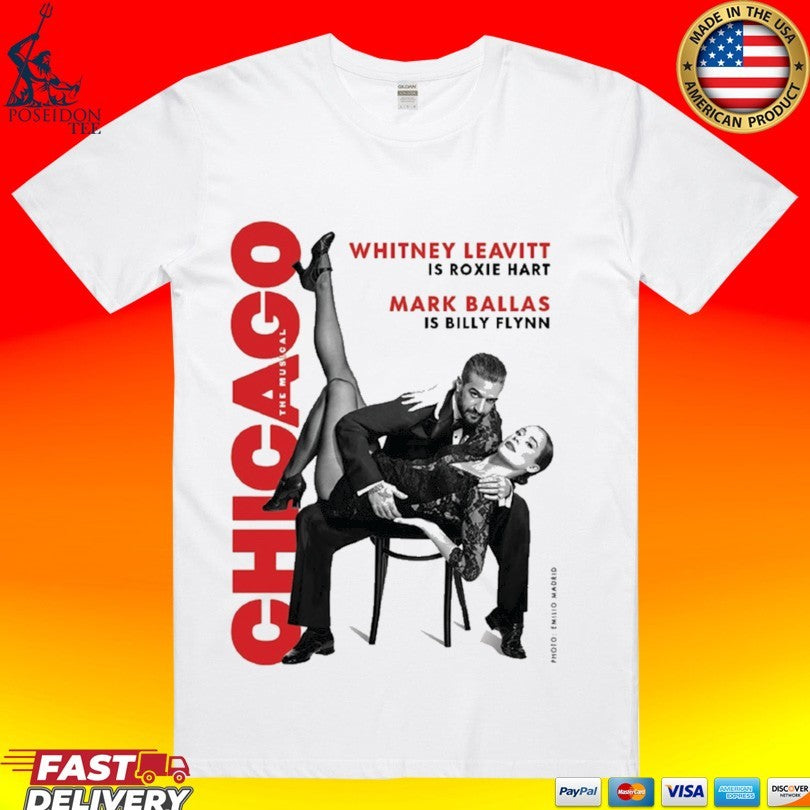 Chicago Whitney Leavitt Is Roxie Hart Mark Ballas Is Billy Flynn Photo Emilio Madrid T-shirt