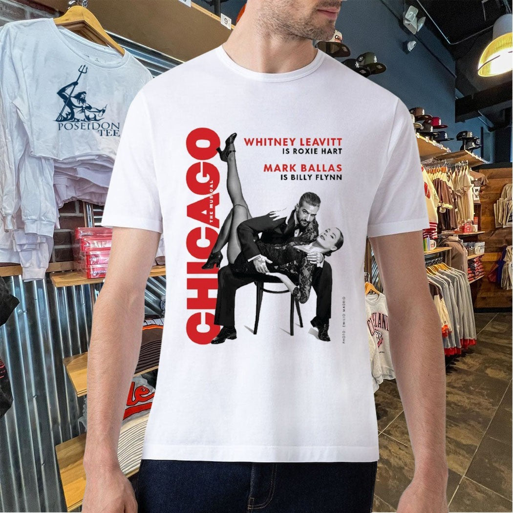 Chicago Whitney Leavitt Is Roxie Hart Mark Ballas Is Billy Flynn Photo Emilio Madrid T-shirt