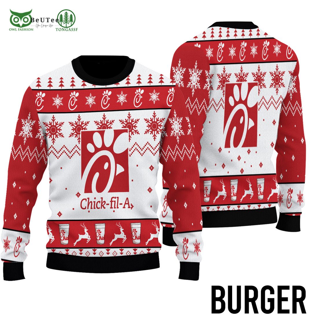 Chick Fil A Ugly Knitted Christmas Sweatshirt