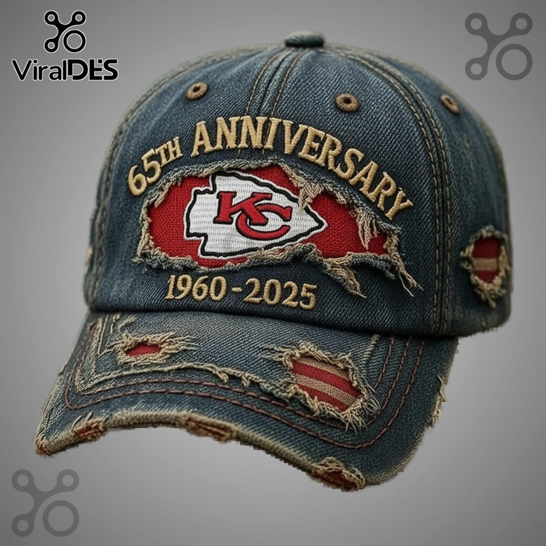 Chiefs 65th Anniversary Distressed Vintage Classic Cap