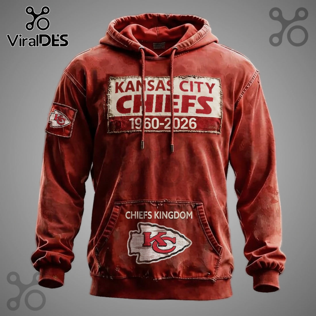 Chiefs Kingdom 1960-2026 Commemorative Graphic Fashion Hoodie