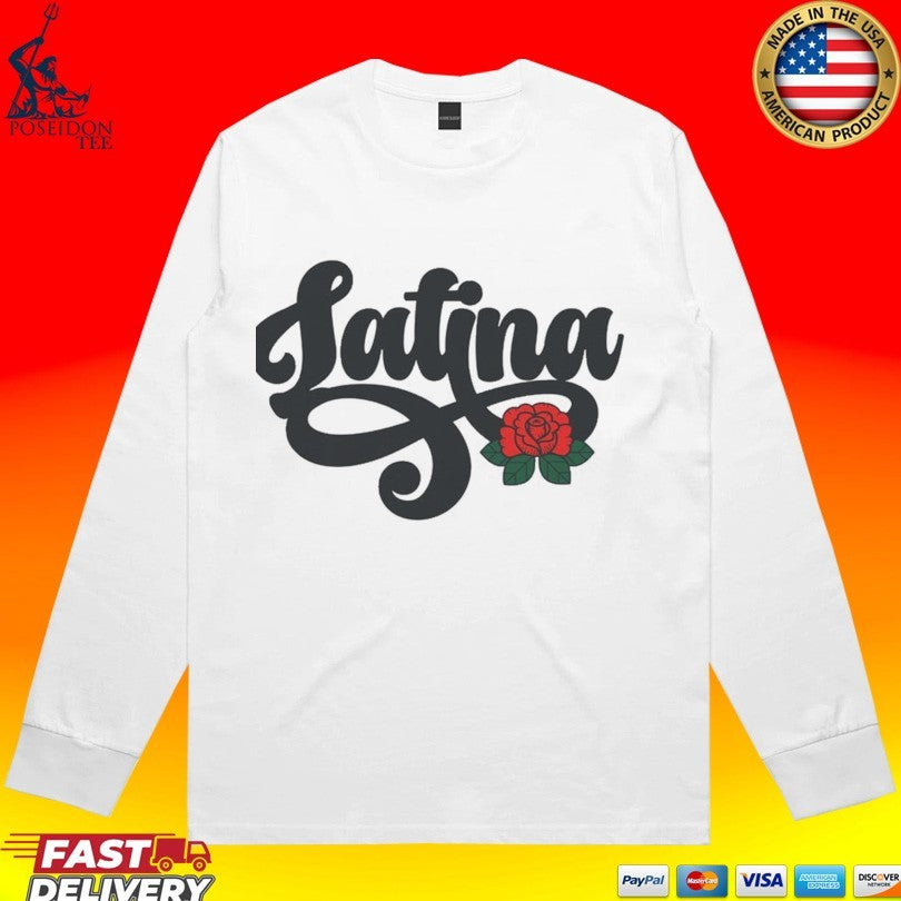 Chingonas Social Club Latina Script Rose T-shirt
