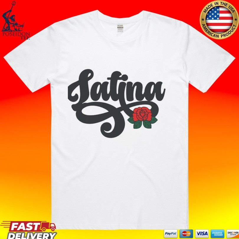 Chingonas Social Club Latina Script Rose T-shirt