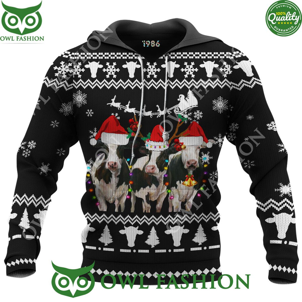 Christmas Cows Cute Premium Ugly Sweater