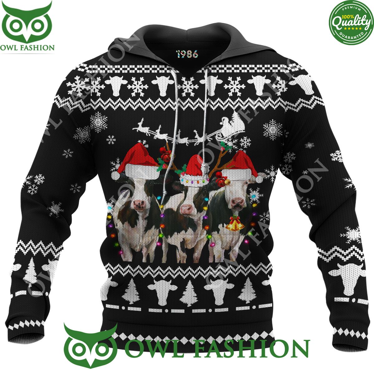 Christmas Cows Cute Premium Ugly Sweater