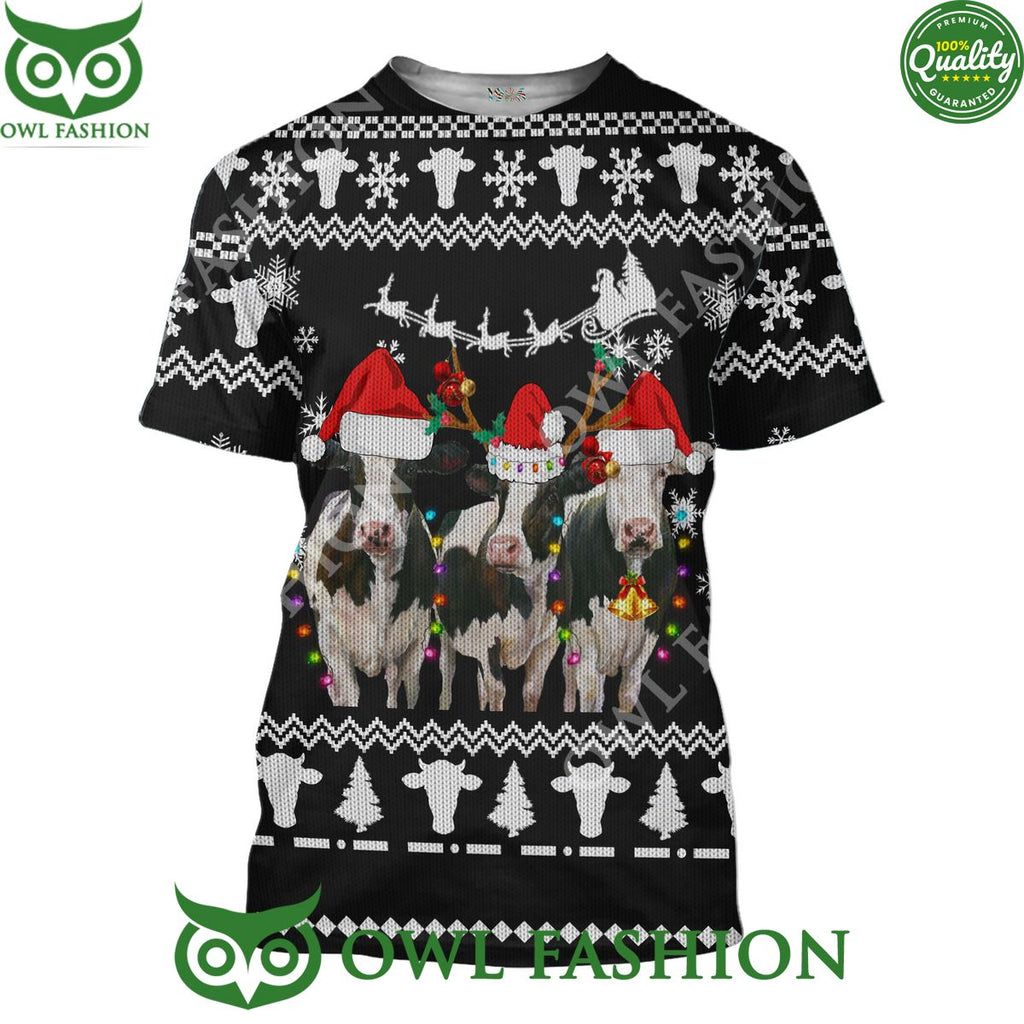 Christmas Cows Cute Premium Ugly Sweater