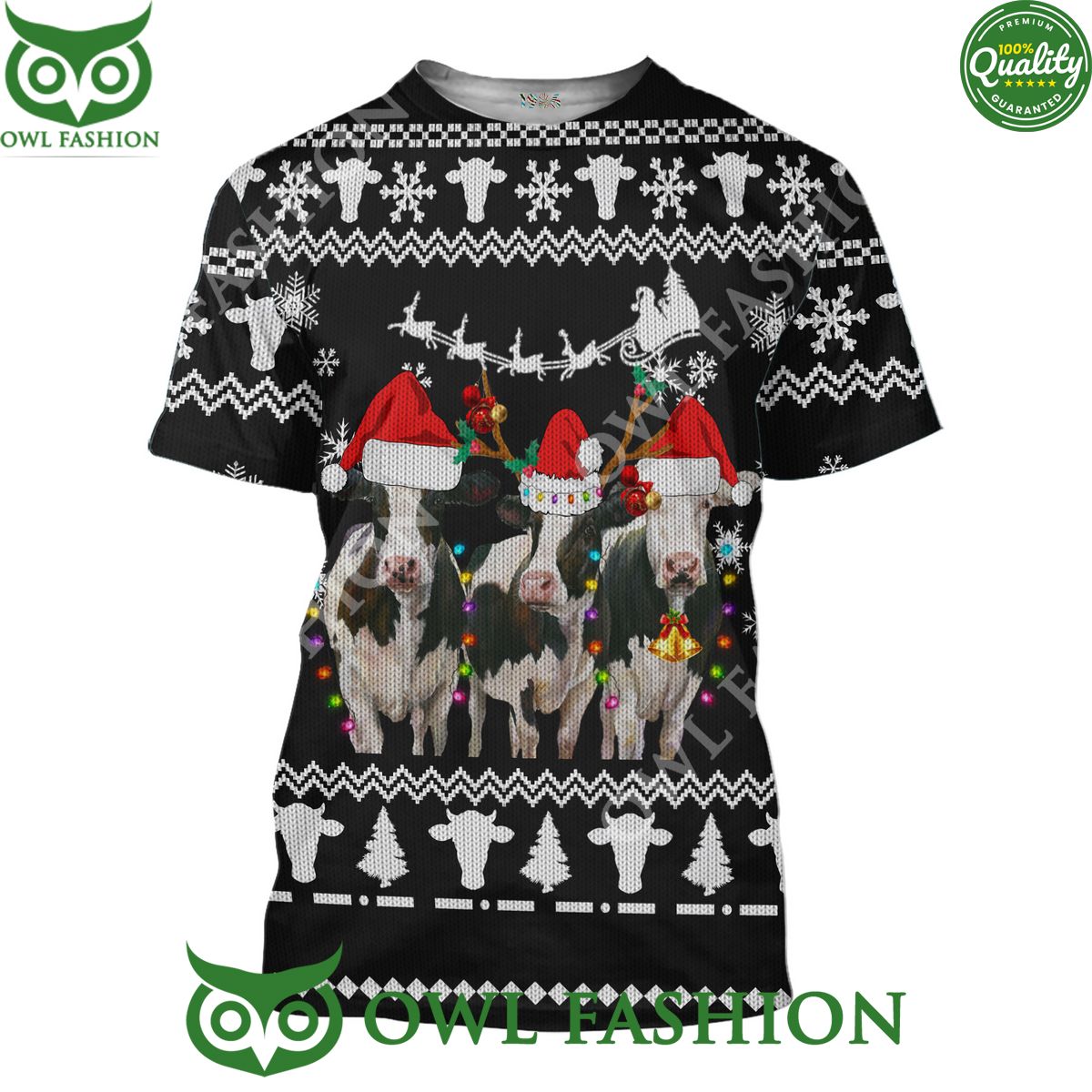 Christmas Cows Cute Premium Ugly Sweater