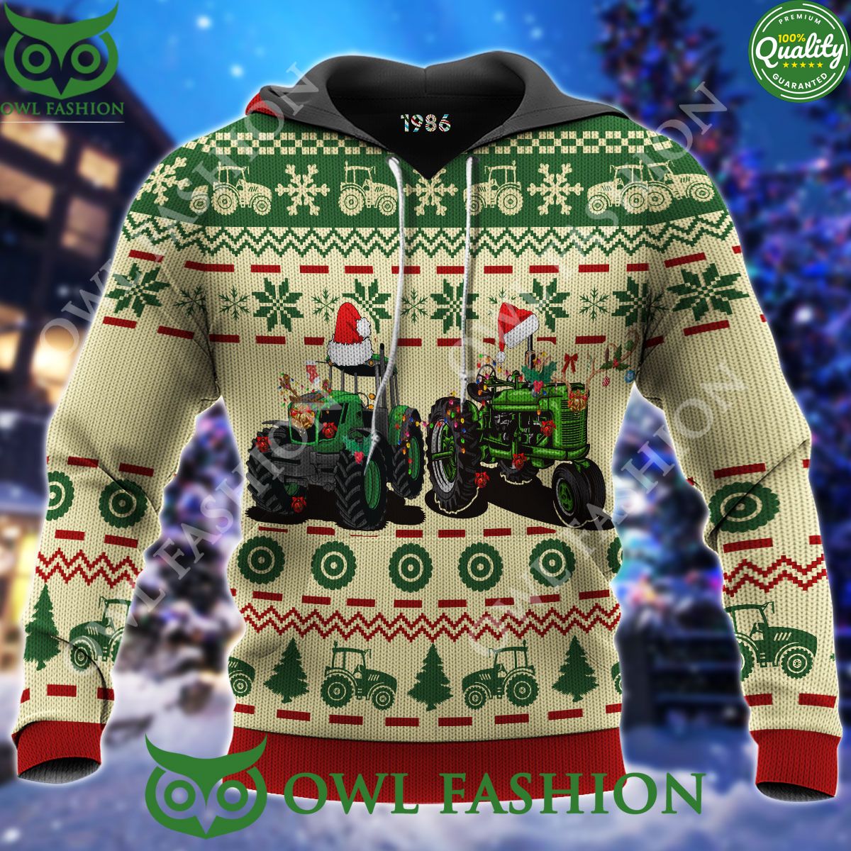 Christmas Farmer Truck Premium Ugly Sweater